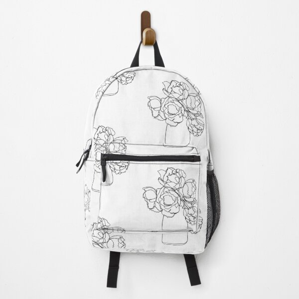 Item preview, Black & White Minimalist Drawing Peonies designed and sold by brabikate.