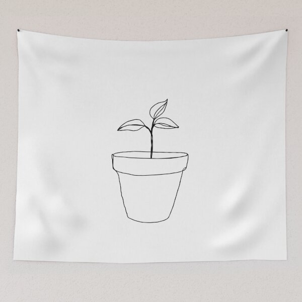 Item preview,  Black & White Minimalist Drawing Seedling designed and sold by brabikate.