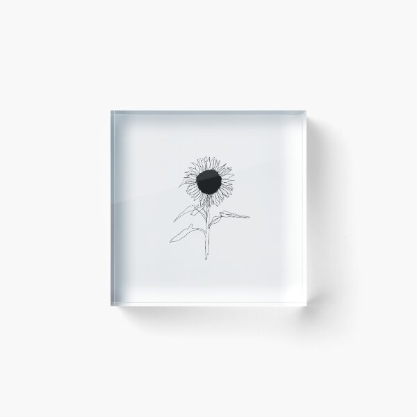 Item preview, Black & White Minimalist Drawing Sunflower designed and sold by brabikate.