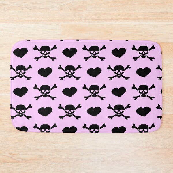 Aperçu de l'œuvre Pastel Goth / Kawaii Pastel / Creepy Cute / Skulls and Heard / Noir et rose créée et vendue par TheNakednun.