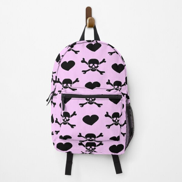Magic Pink skulls and flowers /Pastel Goth /Kawaii Pastel /Creepy Cute/  /Black and Pink/  Backpack for Sale by TheNakednun