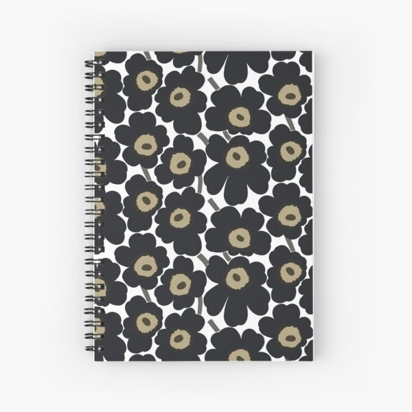 Marimekko black Floral Print Spiral Notebook