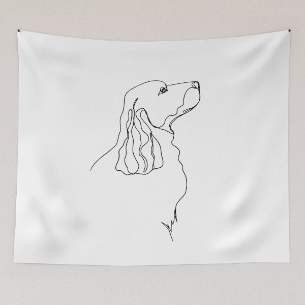 Item preview, Black & White Minimalist Drawing Cocker Spaniel designed and sold by brabikate.
