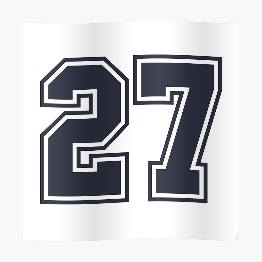 27 Sports Number Twenty-Seven Sticker for Sale by HelloFromAja