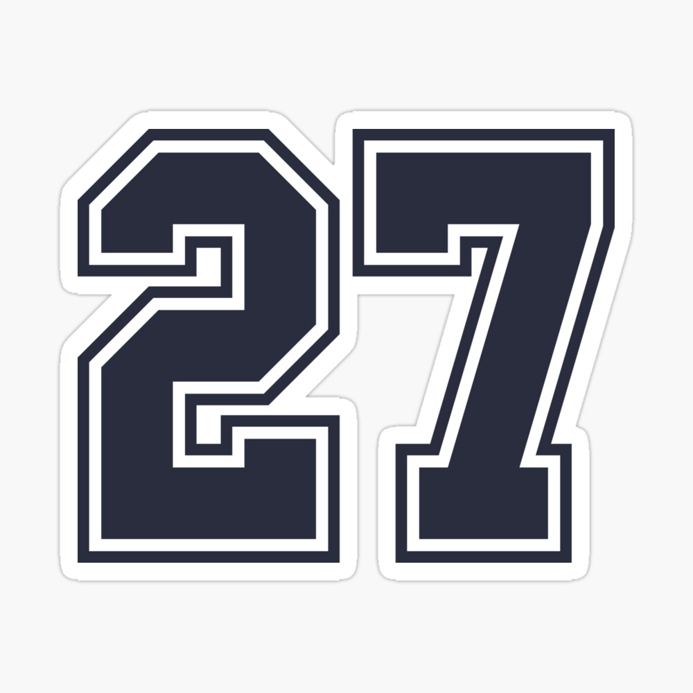 27 Sports Number Twenty-Seven Sticker for Sale by HelloFromAja