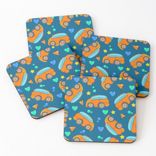 Item preview, Cartoon cars seamless pattern on blue background. designed and sold by Kajaniko.