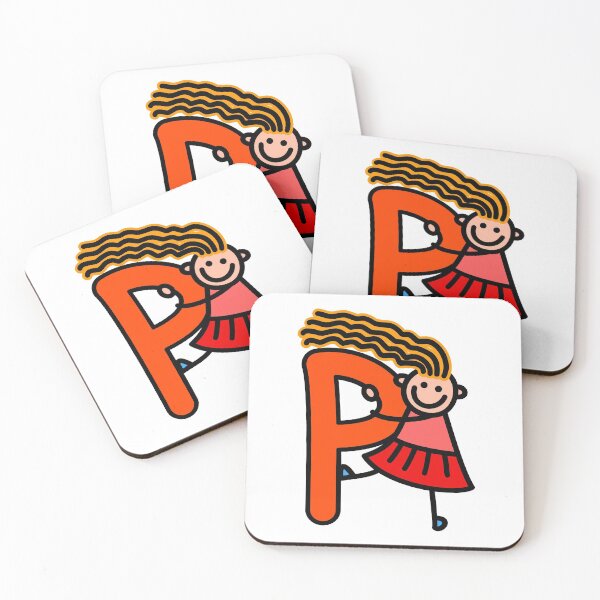 Item preview, Letter P for girls alphabet Kids Colorful Cartoon Character designed and sold by funwithletters.