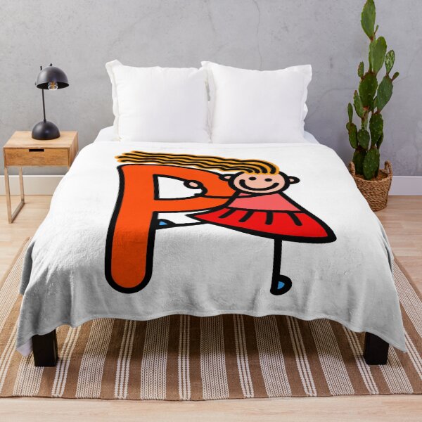 Item preview, Letter P for girls alphabet Kids Colorful Cartoon Character designed and sold by funwithletters.