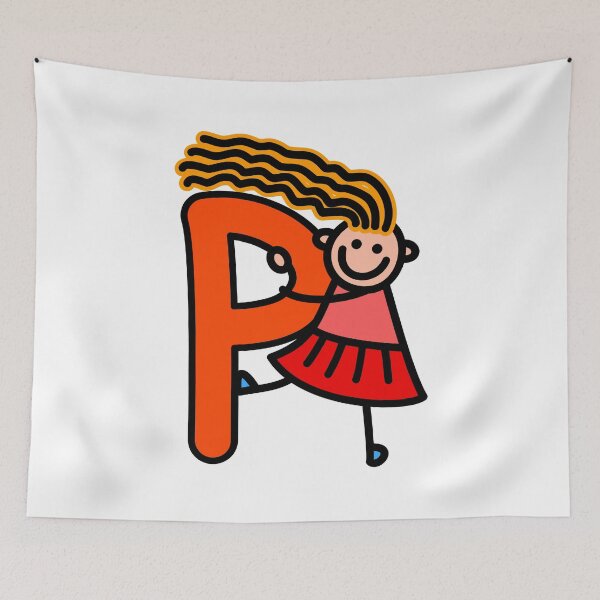 Item preview, Letter P for girls alphabet Kids Colorful Cartoon Character designed and sold by funwithletters.