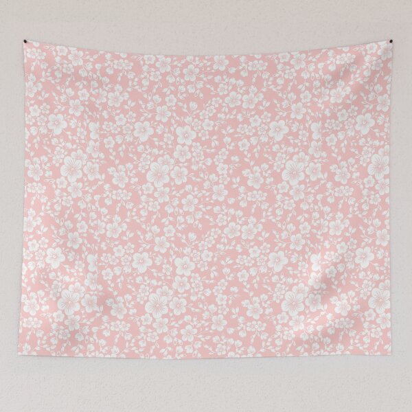 Aperçu de l'œuvre Imprimé floral délicat de fleurs de cerisier rose pêche créée et vendue par cgroenewald.