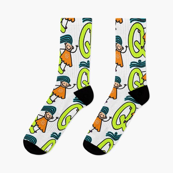 Item preview, Letter Q for girls alphabet Kids Colorful Cartoon Character designed and sold by funwithletters.