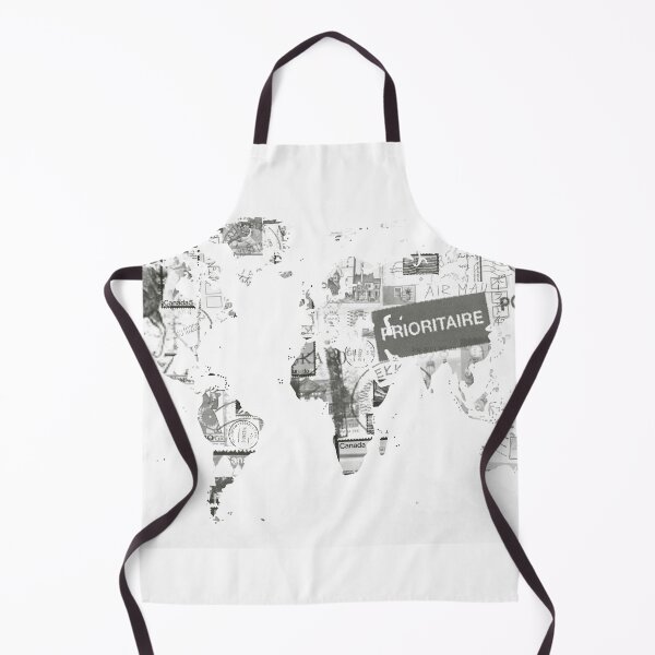 Item preview, World map post stamps black and white designed and sold by etkata4.