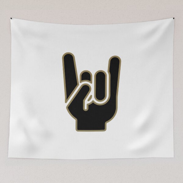 Item preview, Rock Hand Gesture Black & Gold Rock N Roll Salute designed and sold by IBMClothing.