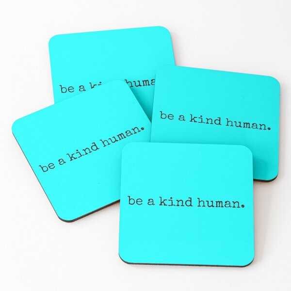 Item preview, be a kind human aqua color typewriter designed and sold by The Little Wood Cottage.