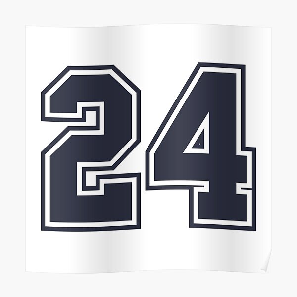 Premium Vector  24 number colorful lettering jersey number.