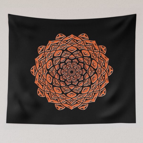 Item preview, Halloween Pumpkin Faces Embossing Pattern Mandala Design designed and sold by vineeth.