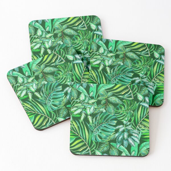 Item preview, Green tropical leaves pattern designed and sold by MartaHorodniczy.