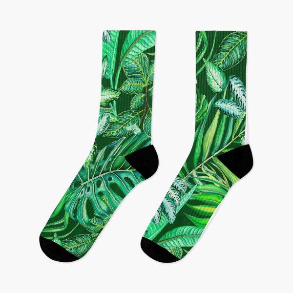 Item preview, Green tropical leaves pattern designed and sold by MartaHorodniczy.