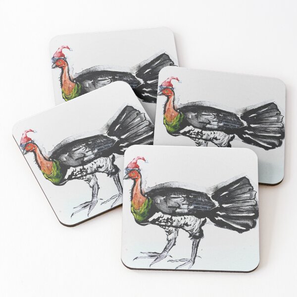 Item preview, Christmas hat wearing Brush Turkey or Bush Turkey designed and sold by Liz HL Art Shop.