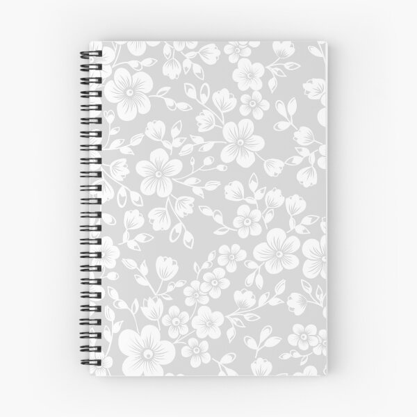 Item preview, Delicate Light Grey and White Blossom Floral Print designed and sold by cgroenewald.