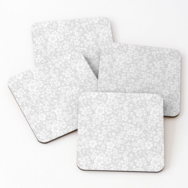 Item preview, Delicate Light Grey and White Blossom Floral Print designed and sold by cgroenewald.