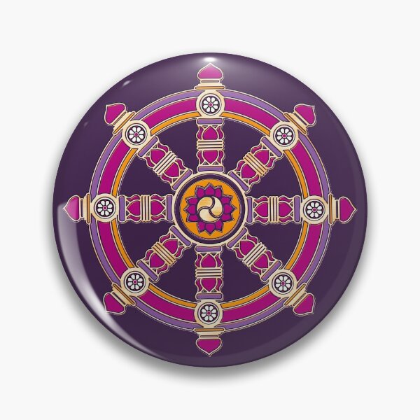 Item preview, Dharma Wheel, Luck, Fortune, Buddhism, Auspicious Symbols designed and sold by nitty-gritty.