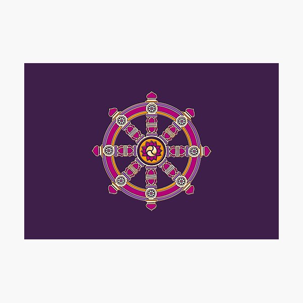 Dharma Glucksrad Buddhismus Gluckverheissendes Symbol Fotodruck Von Nitty Gritty Redbubble