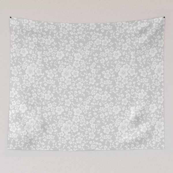 Item preview, Delicate Light Grey and White Blossom Floral Print designed and sold by cgroenewald.