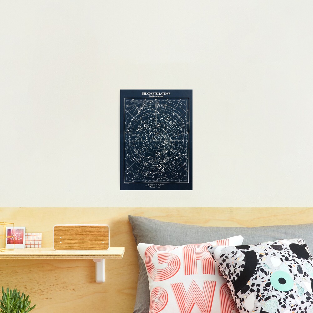 Vintage STAR CONSTELLATIONS MAP POSTER circa 1900s Photographic Print