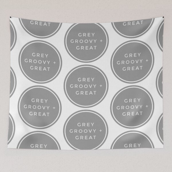 Item preview, Grey Groovy + Great Positive Words Face Mask by Jenny Meehan  designed and sold by Jenny Meehan Art Prints and Patterns  .