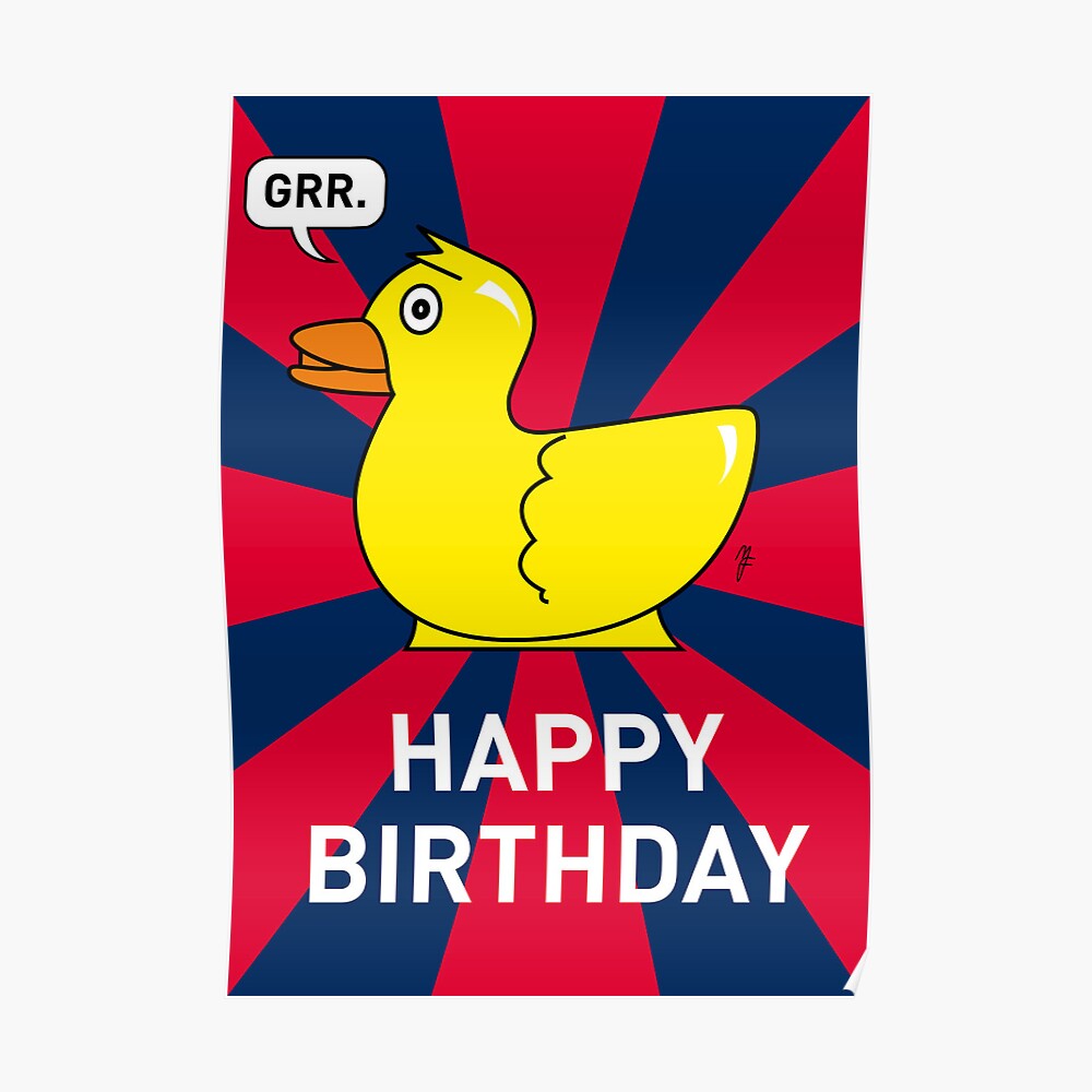 Carte De Vœux Une Carte D Anniversaire De Canard En Caoutchouc Par Mjfouldes Redbubble