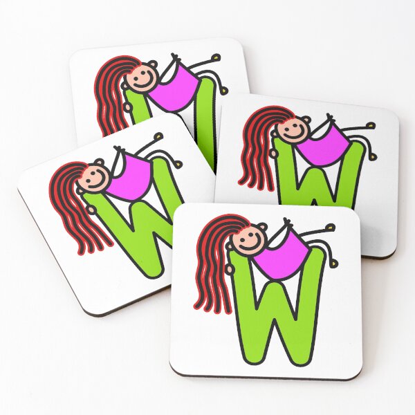 Item preview, Letter W for girls alphabet Kids Colorful Cartoon Character designed and sold by funwithletters.