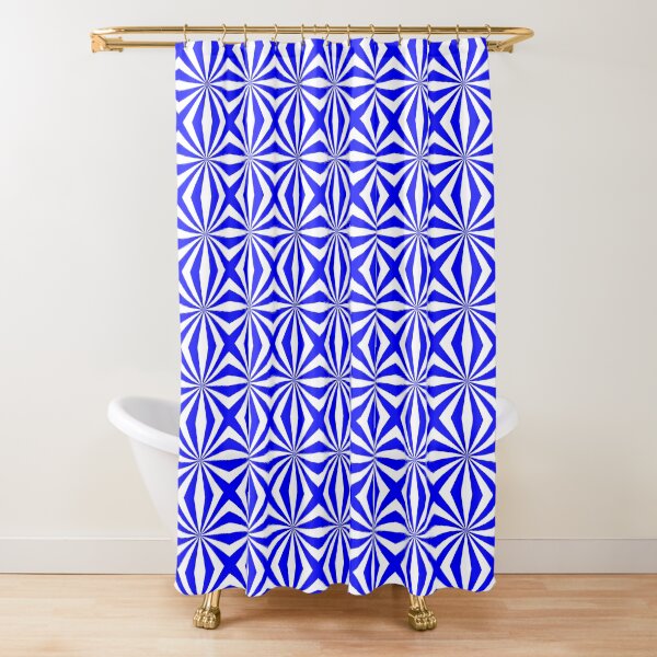 Optical Illusion Royal Blue Shower Curtain