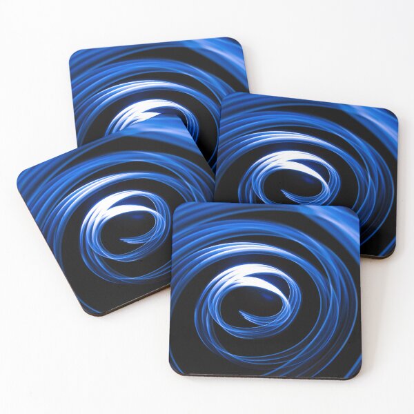 Item preview, Blue light painting spiral shaped abstract on black designed and sold by Grégory DUBUS.