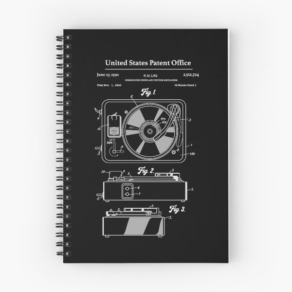 Item preview, Vinyl Record Player Patent Schematic Turntable Blueprint Gear designed and sold by DynamicDesign.