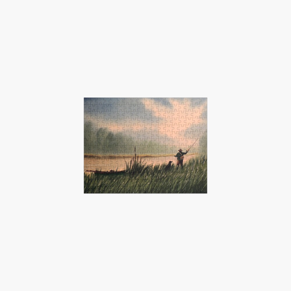 The Fly Fisherman With His Loyal Friend Jigsaw Puzzle
