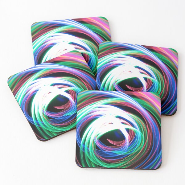 Item preview, Tri color red green and blue light painting spiral shaped abstract on black designed and sold by Grégory DUBUS.