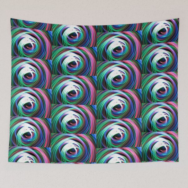 Item preview, Tri color red green and blue light painting spiral shaped abstract on black designed and sold by Grégory DUBUS.