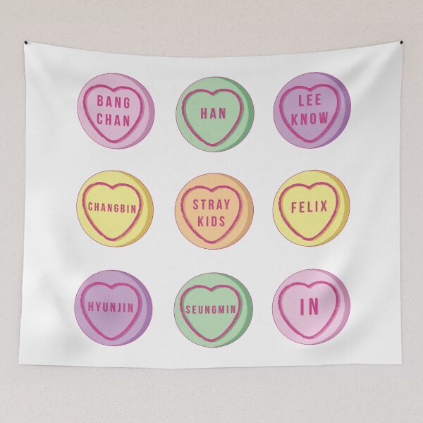 Item preview, STRAY KIDS Members Names LOVE HEARTS Pastel Cute [BUY MEDIUM OR LARGER FOR STICKER PACK] designed and sold by SugarSaint.