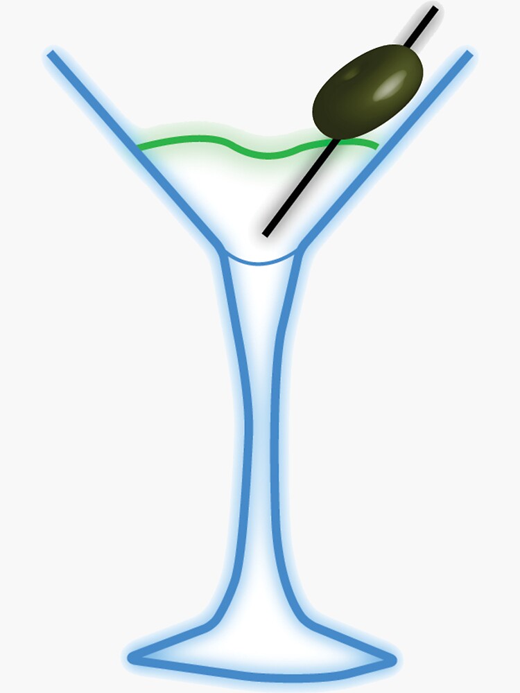 “Neon sign martini glass sticker” Sticker for Sale by ShadowstarArt