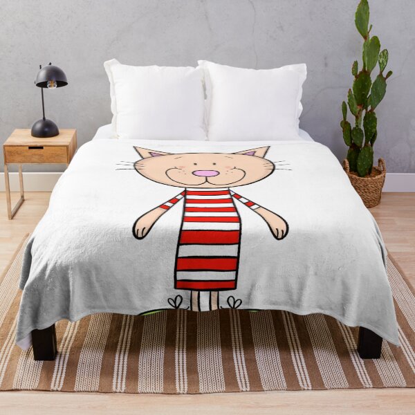 Item preview, Long cat in stripped Tshirt designed and sold by KateCrafts.