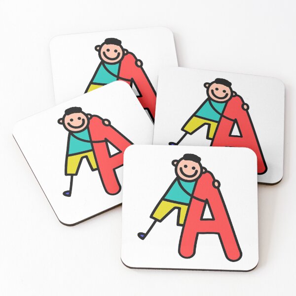 Item preview, Letter A for Boys alphabet Kids Colorful Cartoon Character designed and sold by funwithletters.