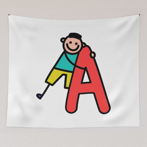 Item preview, Letter A for Boys alphabet Kids Colorful Cartoon Character designed and sold by funwithletters.