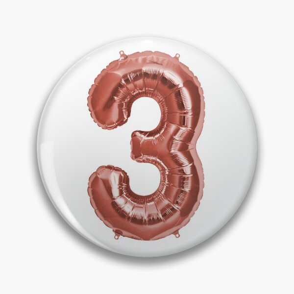 Item preview, Three Number 3 Metallic Rose Gold Mylar Foil Helium Balloon for Three Year Old Toddler  designed and sold by Birthdates.