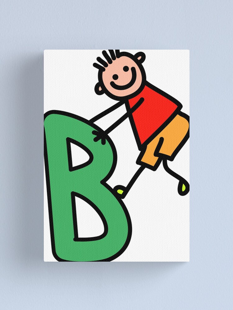 "Letter B For Boys Alphabet Kids Colorful Cartoon Character" Canvas ...