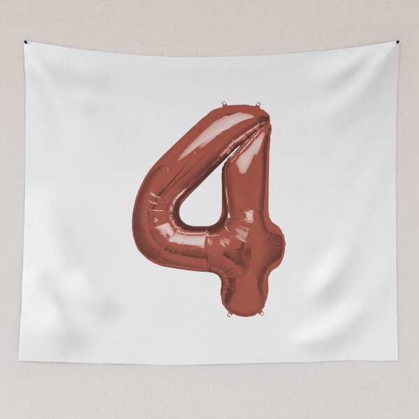 Item preview, Four Number 4 Metallic Rose Gold Mylar Foil Helium Balloon for Four Year Old Pre-Schooler designed and sold by Birthdates.