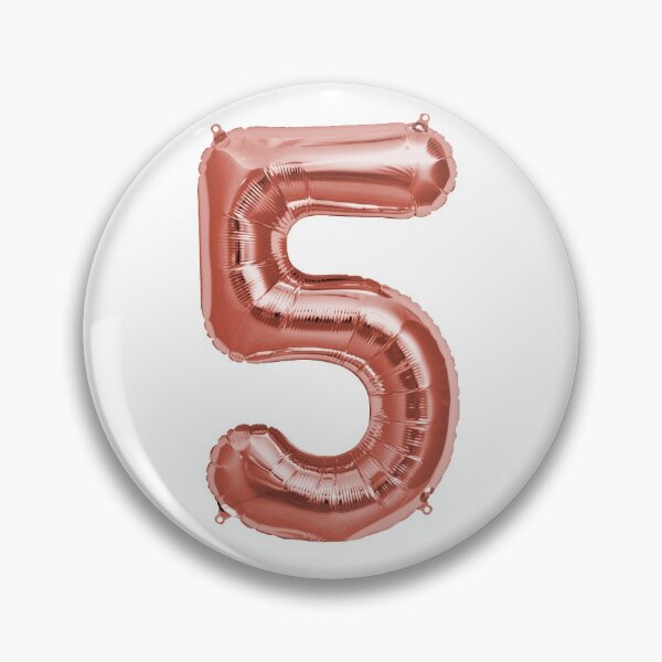 Item preview, Five Number 5 Metallic Rose Gold Mylar Foil Helium Balloon for Five Year Old Pre-K Child or Fifth Anniversary designed and sold by Birthdates.