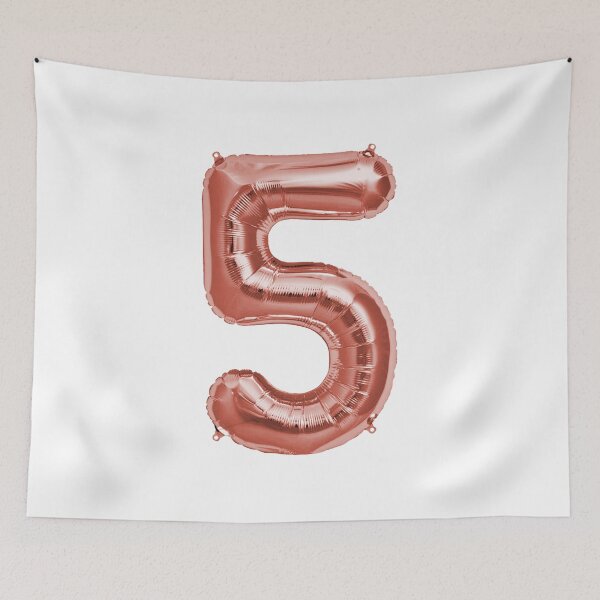 Item preview, Five Number 5 Metallic Rose Gold Mylar Foil Helium Balloon for Five Year Old Pre-K Child or Fifth Anniversary designed and sold by Birthdates.
