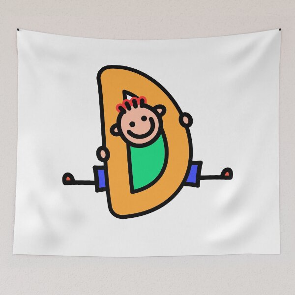 Item preview, Letter D for Boys alphabet Kids Colorful Cartoon Character designed and sold by funwithletters.