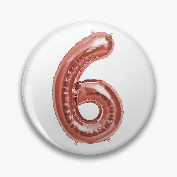 Item preview, Six Number 6 Metallic Rose Gold Mylar Foil Helium Balloon for Six Year Old Kindergarten and First Grade Child  designed and sold by Birthdates.